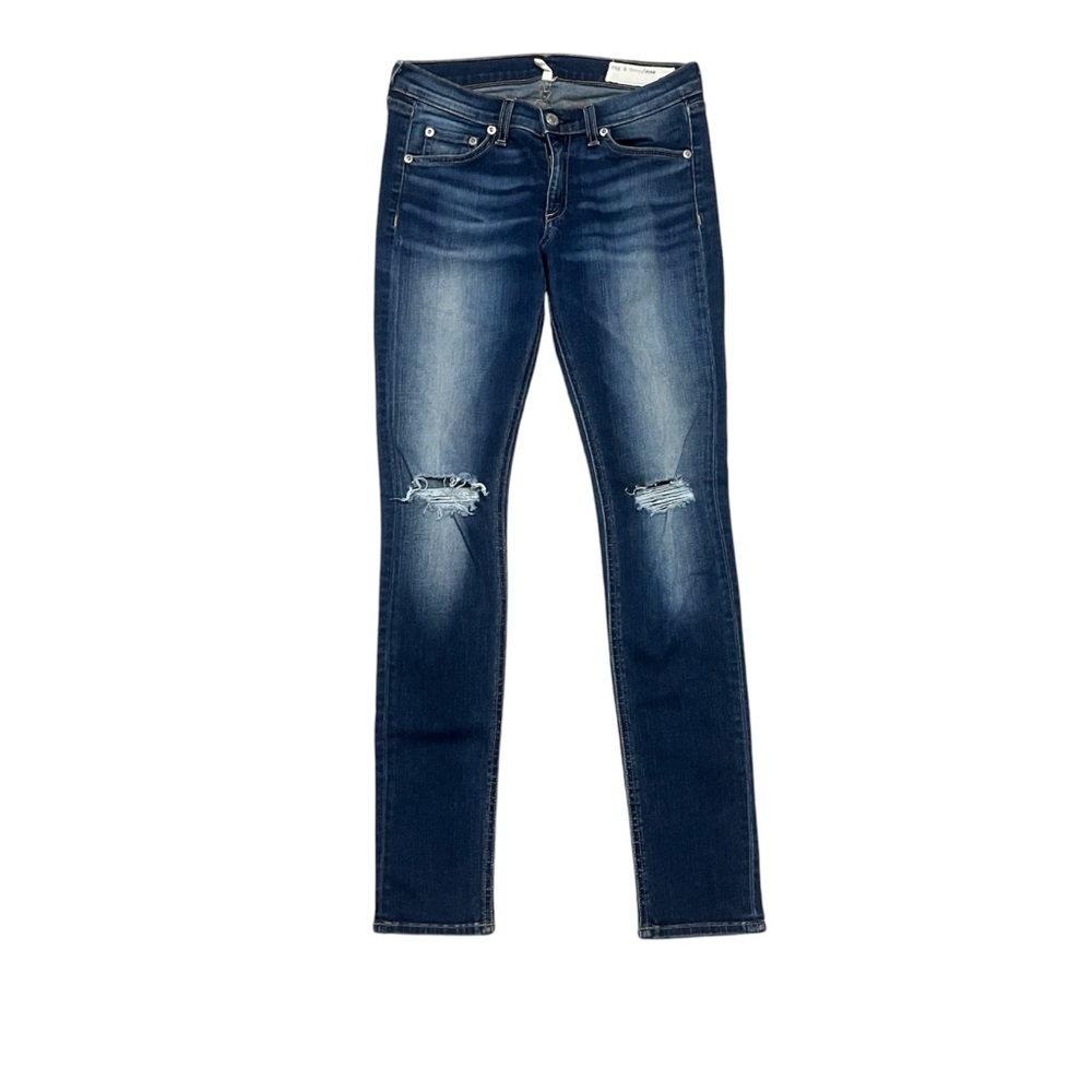 Rag & Bone Women's Dark Blue Distressed Skinny Jeans